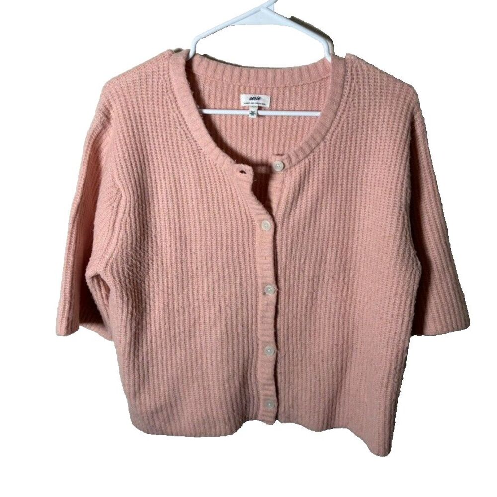 Aerie Sweater Women's Small Peach Cardigan Knit Short Sleeve Always & Forever